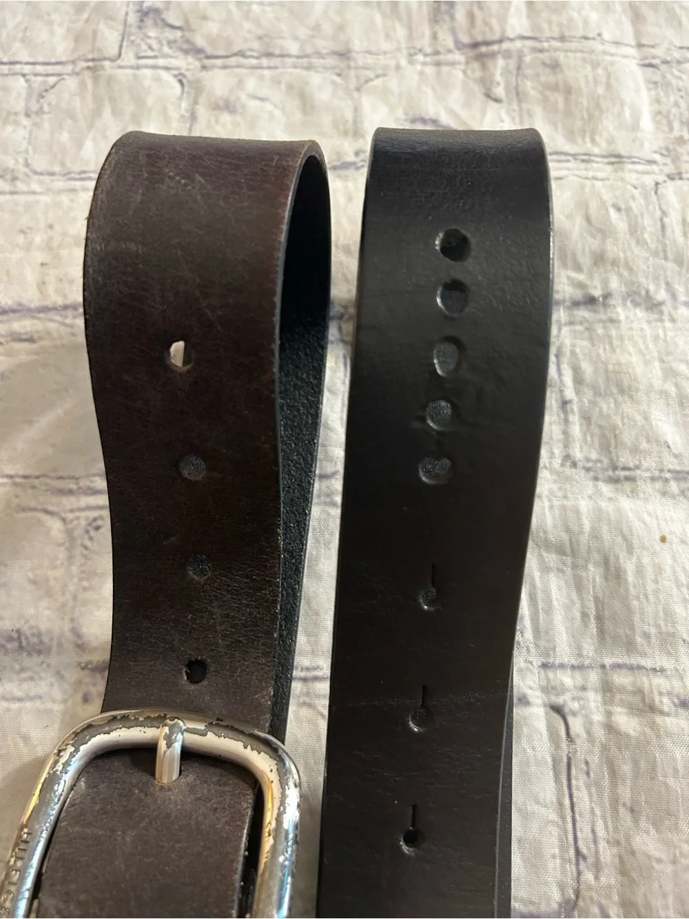 TOMMY HILFIGER DK BROWN LEATHER SIZE MEDIUM & PEPE JEANS TOMMY BUCKLE 36 BELTS
